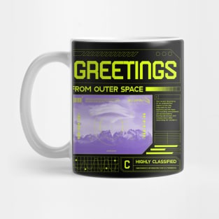 UFO UAP Greetings From Outer Space Close Encounters Mug